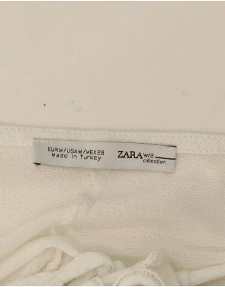 Blusa feminina ZARA Top UK 14 médio branco