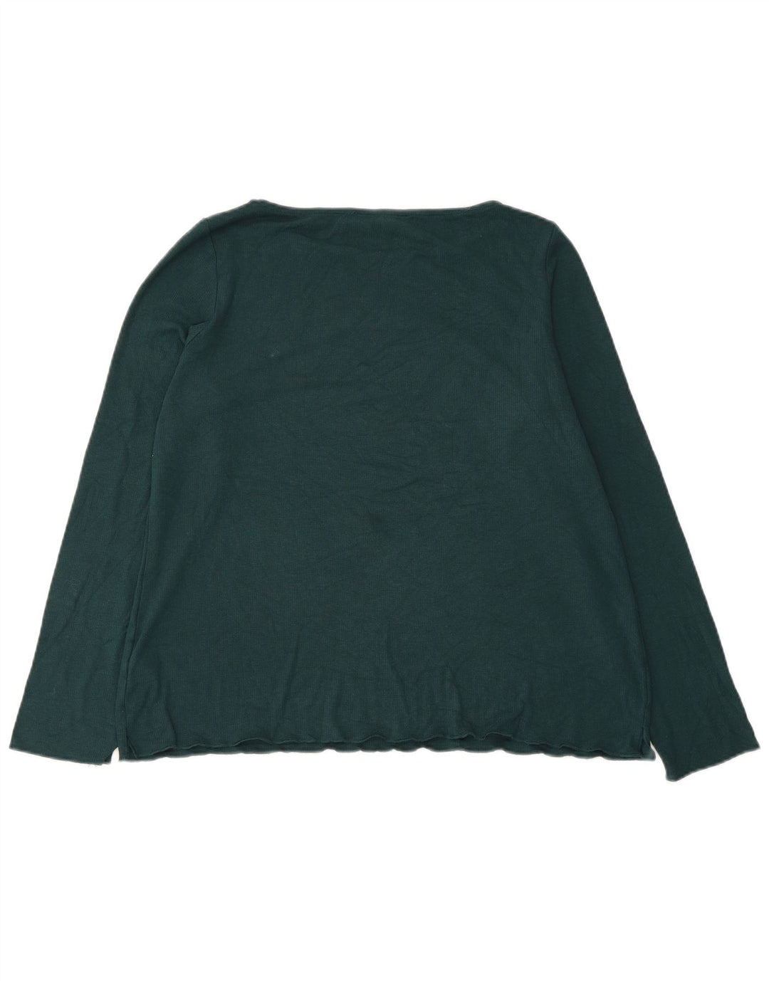 Top feminino Marks & Spencer manga comprida UK 18 XL verde acrílico