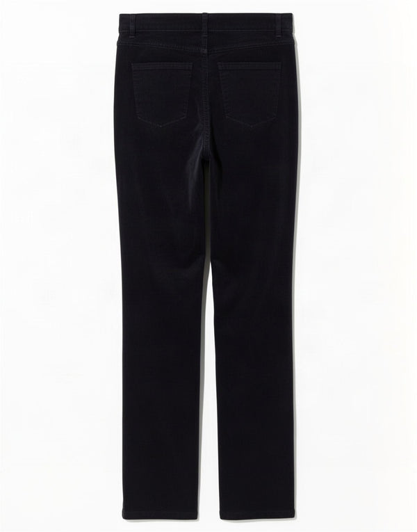 Calça feminina de veludo Marks & Spencer Reino Unido 12 médio W30 L30 azul marinho