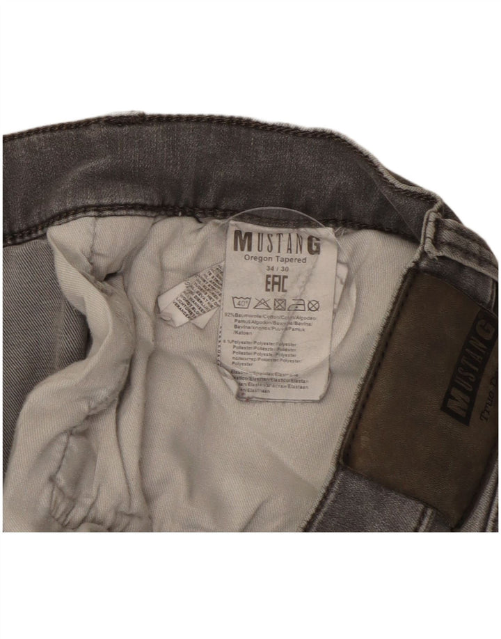 Mustang Mens Slim Jeans W34 L28 Algodão Cinza
