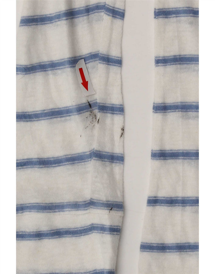 Blusa feminina Marks & Spencer UK 14 poliéster listrado branco médio