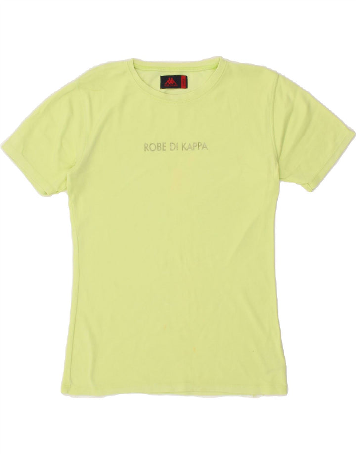 KAPPA Womens T-Shirt Top UK 14 Large Green Cotton Vintage Kappa and Second-Hand Kappa from Messina Hembry 