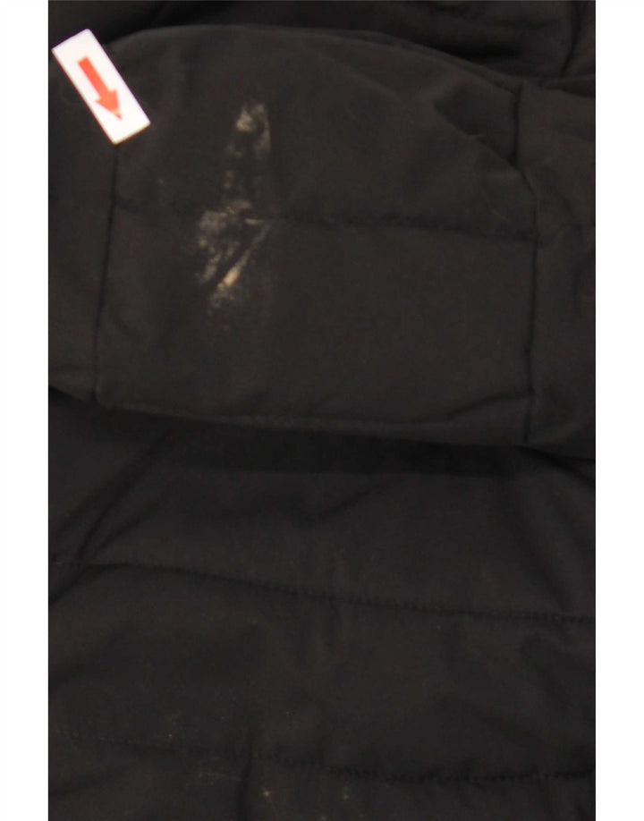 Casaco acolchoado com capuz feminino Dkny UK 10 pequeno poliéster preto