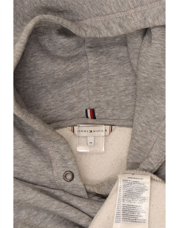 Suéter com capuz gráfico oversized feminino TOMMY HILFIGER Reino Unido 14 cinza médio