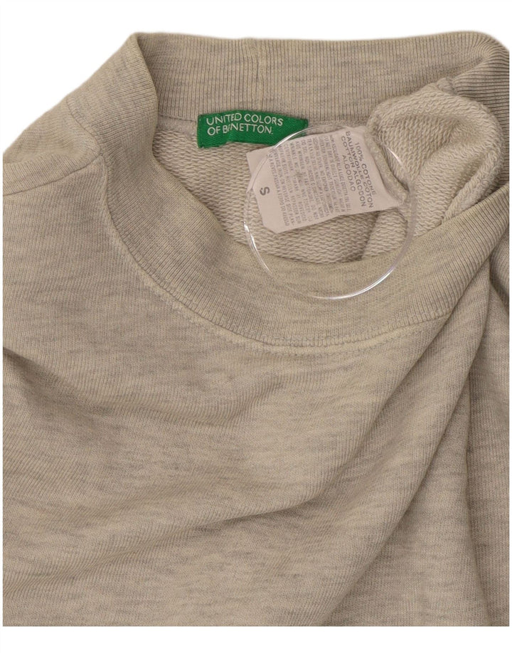Suéter gráfico masculino BENETTON, pequeno, cinza, algodão colorblock