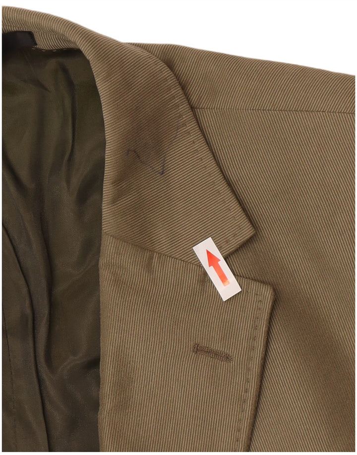 Jaqueta blazer masculina longa de 2 botões Marks & Spencer Reino Unido 48 2XL poliéster verde