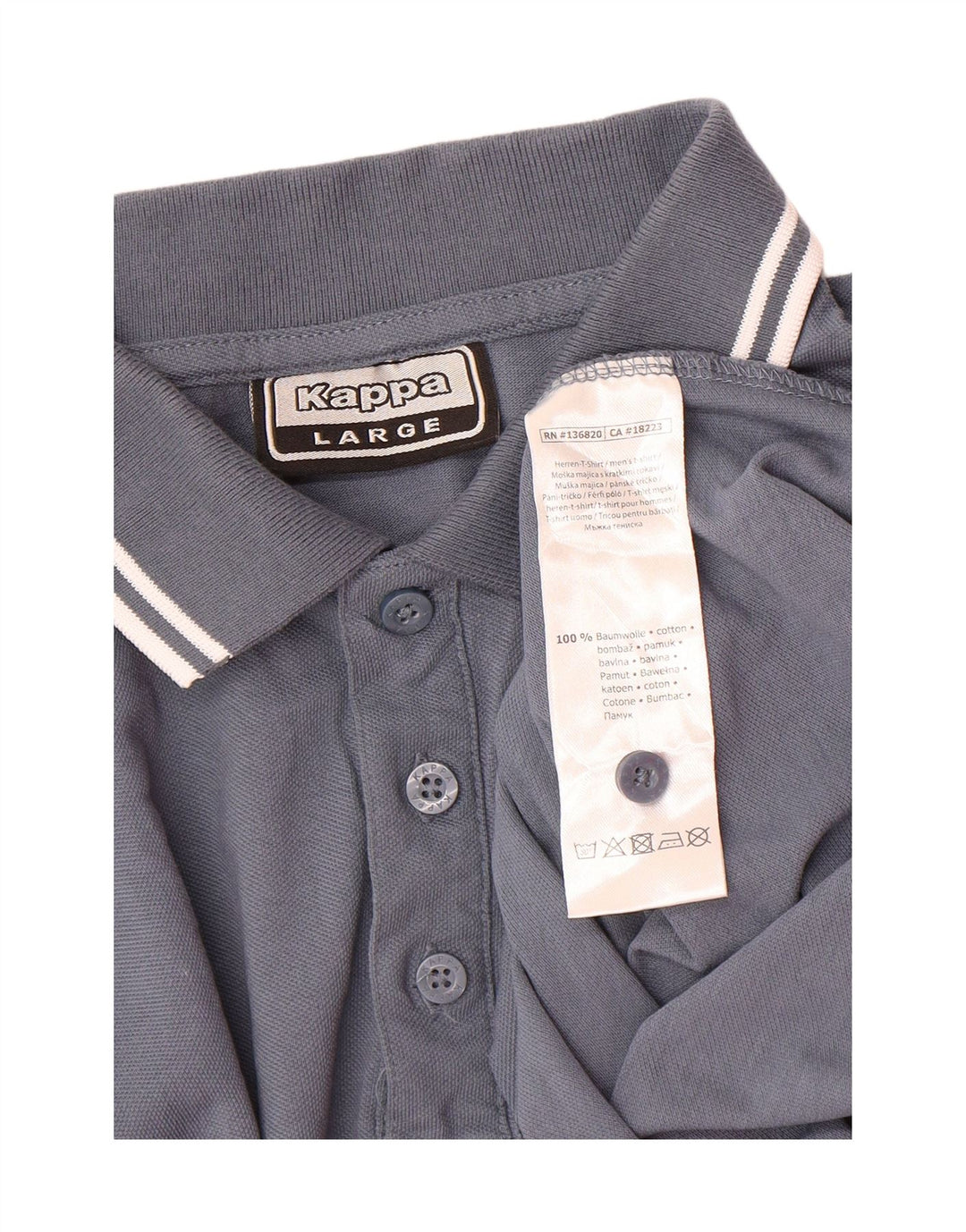 Camisa polo masculina KAPPA grande algodão azul