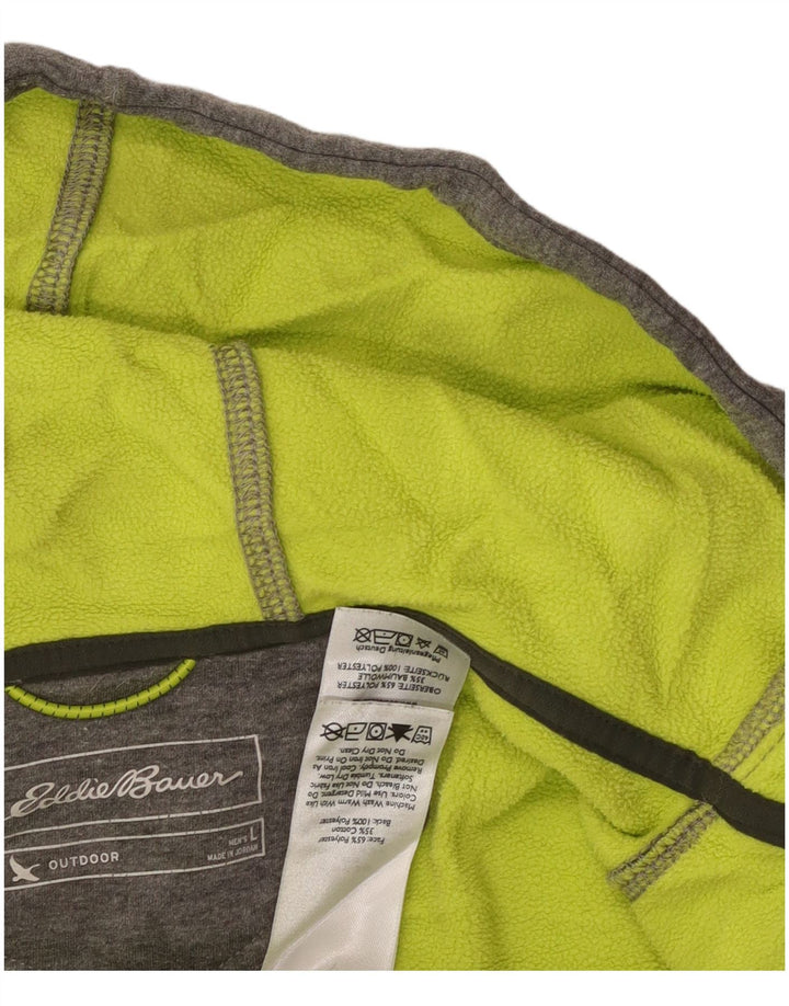 EDDIE BAUER Suéter masculino com capuz e zíper grande poliéster cinza