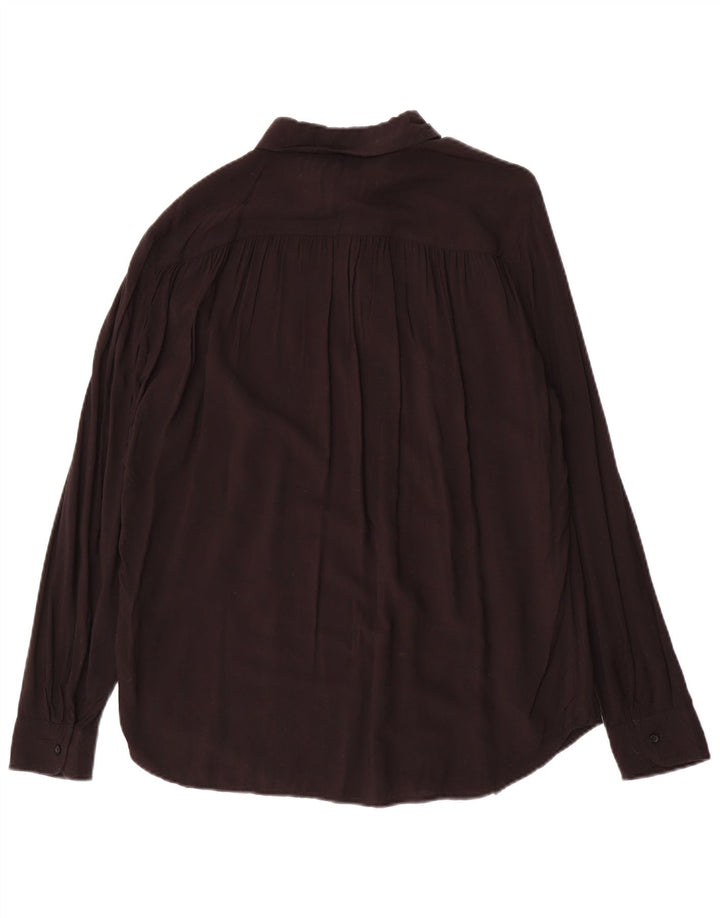 Blusa feminina oversized Benetton Reino Unido 16 grande viscose preta