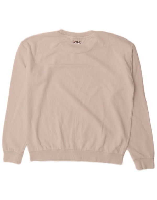Fila moletom gráfico feminino jumper UK 14 médio branco