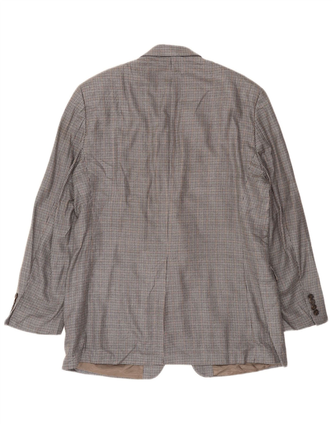 Jaqueta blazer masculina Ralph Lauren com 2 botões Reino Unido 42 grande cinza houndstooth seda