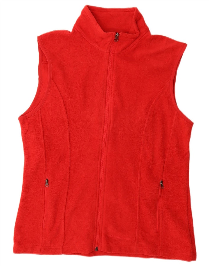 Colete de lã feminino Eddie Bauer UK 14 poliéster vermelho médio