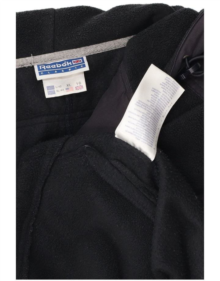 Jaqueta feminina de lã grande REEBOK UK 16 grande bloco colorido preto