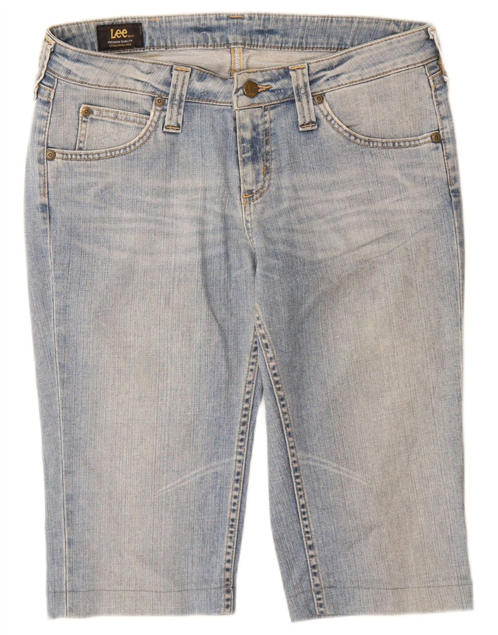 Bermuda jeans feminina Lee W31 algodão azul médio
