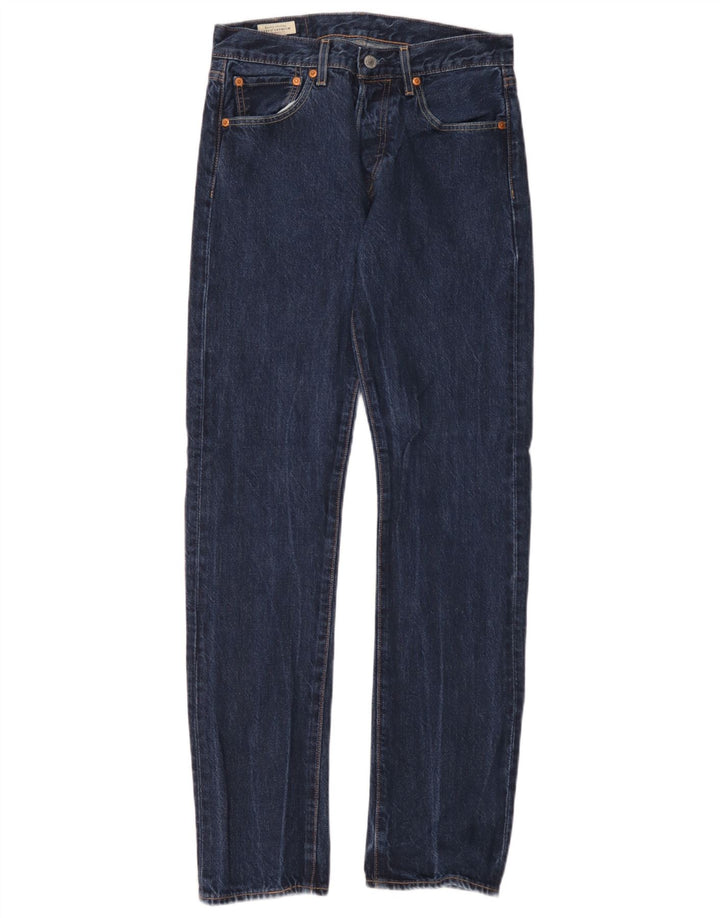 Levi's Masculino 501 Straight Jeans W28 L32 Azul Algodão