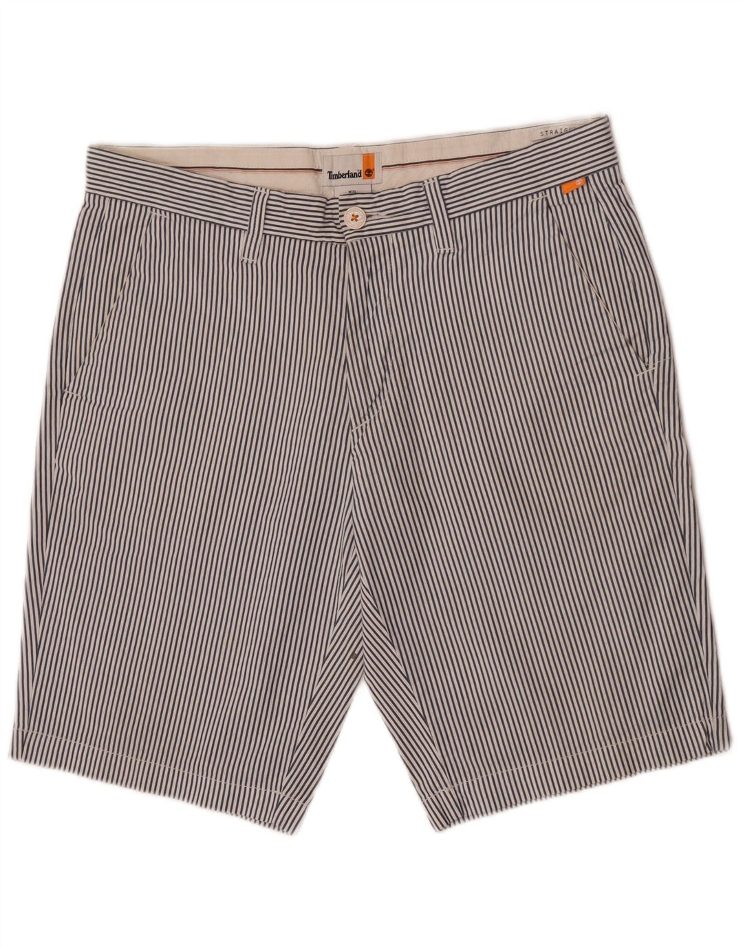 Timberland Mens Chino Shorts W31 Médio Azul Riscas