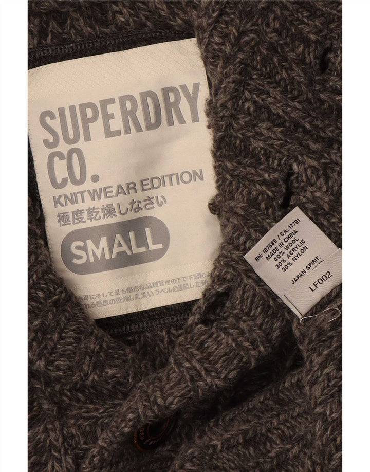 Suéter masculino Superdry com gola redonda e lã cinza pequena