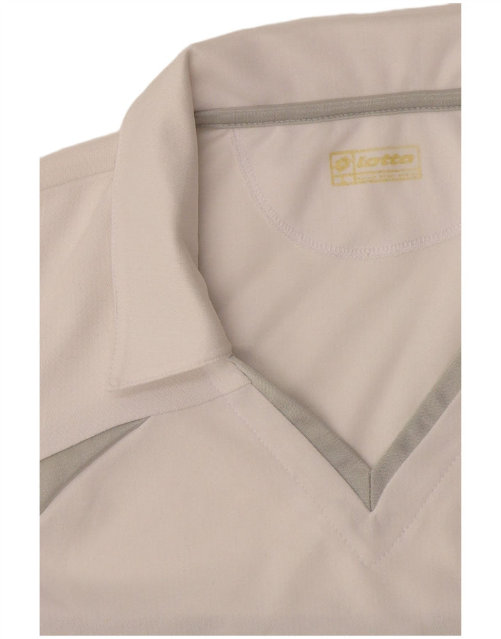 Camisa polo feminina Lotto UK 12 médio branco colorblock