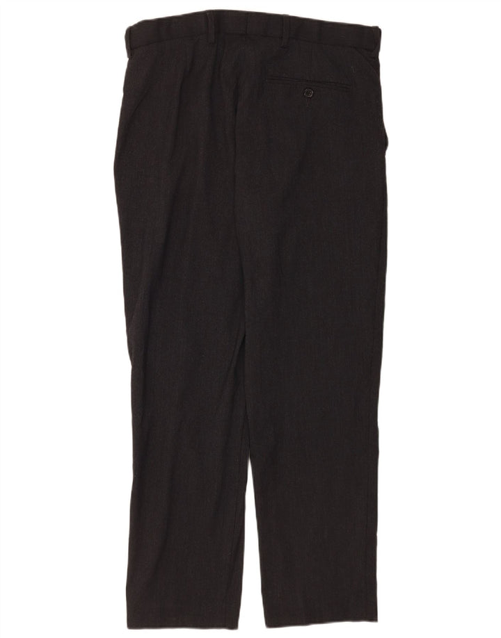 Calça chino reta masculina Marks & Spencer W32 L29 cinza manchada