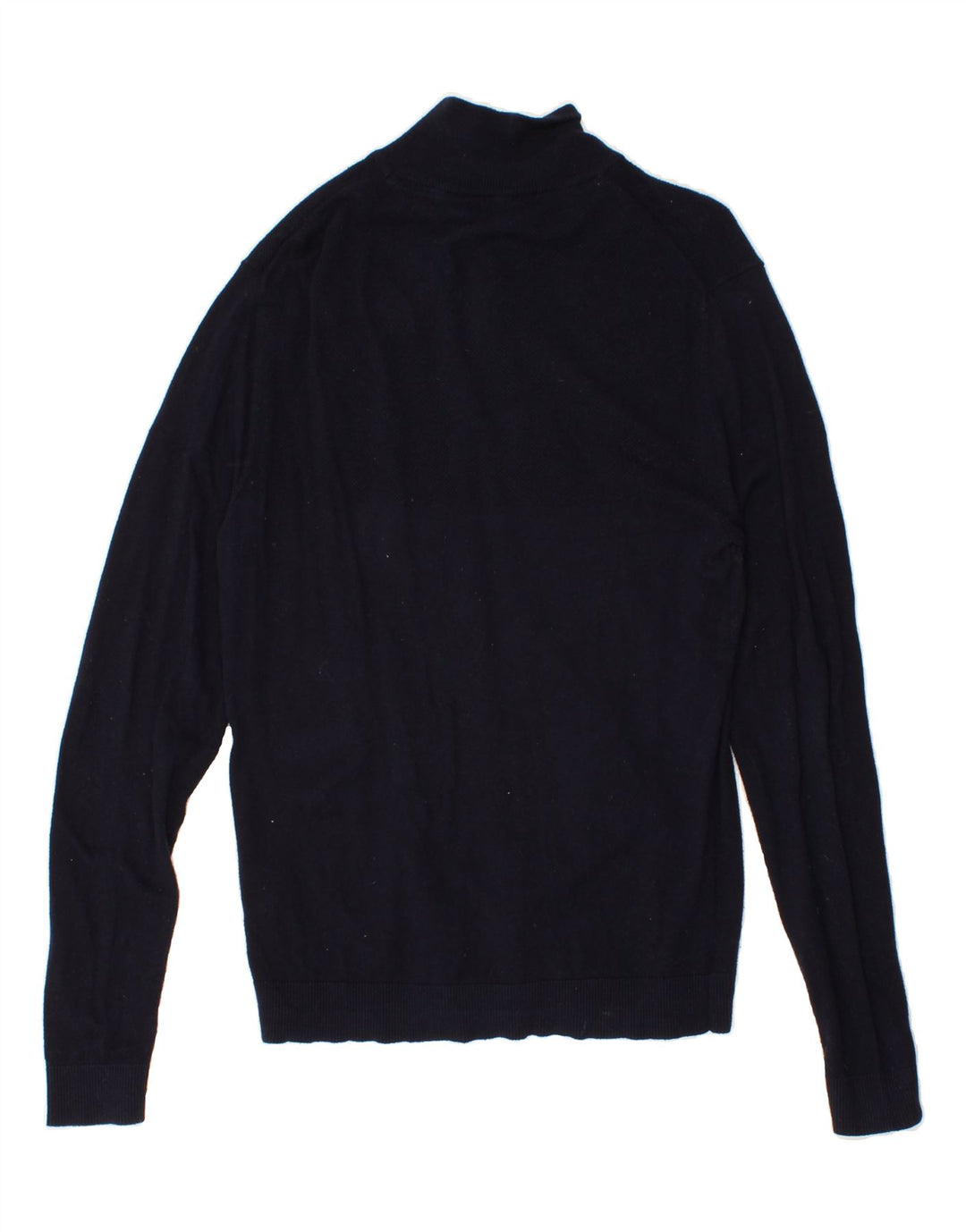 JACK & JONES Mens Zip Neck Jumper Sweater Large Navy Blue Cotton Vintage Jack & Jones and Second-Hand Jack & Jones from Messina Hembry 
