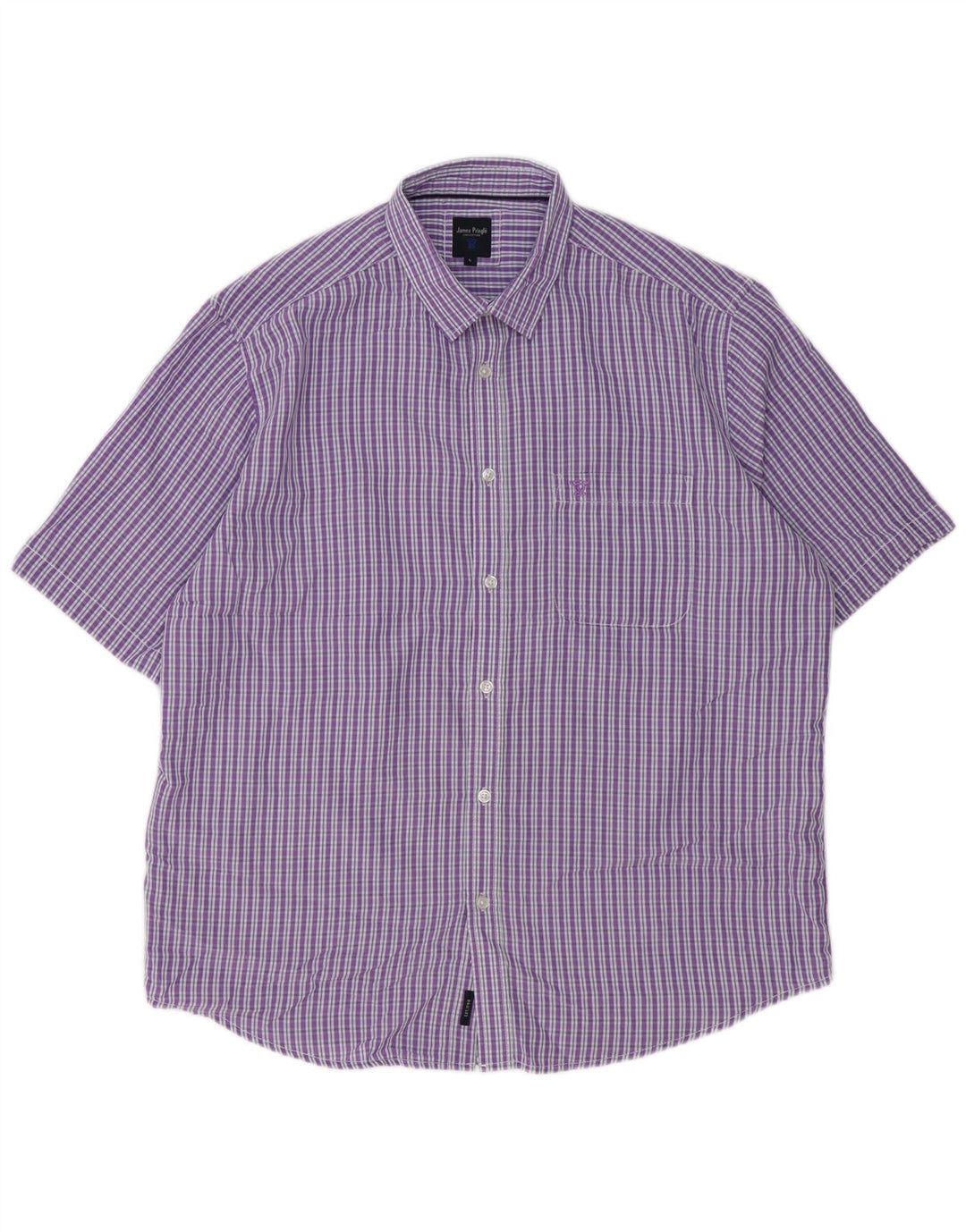 Camisa masculina de manga curta JAMES PRINGLE poliéster roxo grande de algodão
