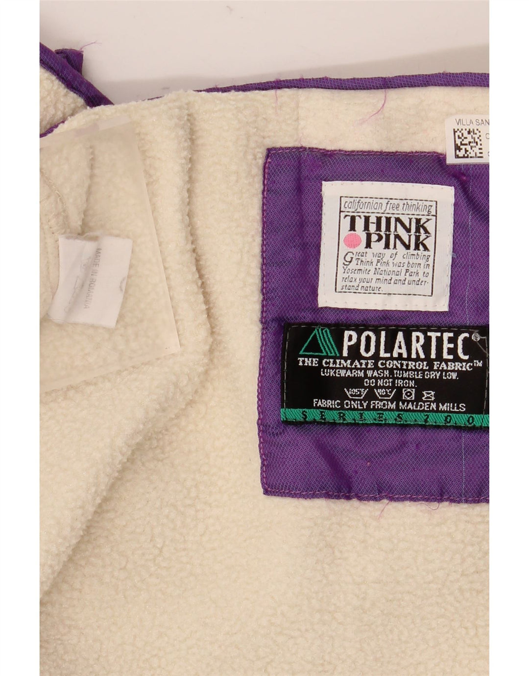 Suéter de lã feminino Think Pink com gola grande e zíper Reino Unido 14 médio off white