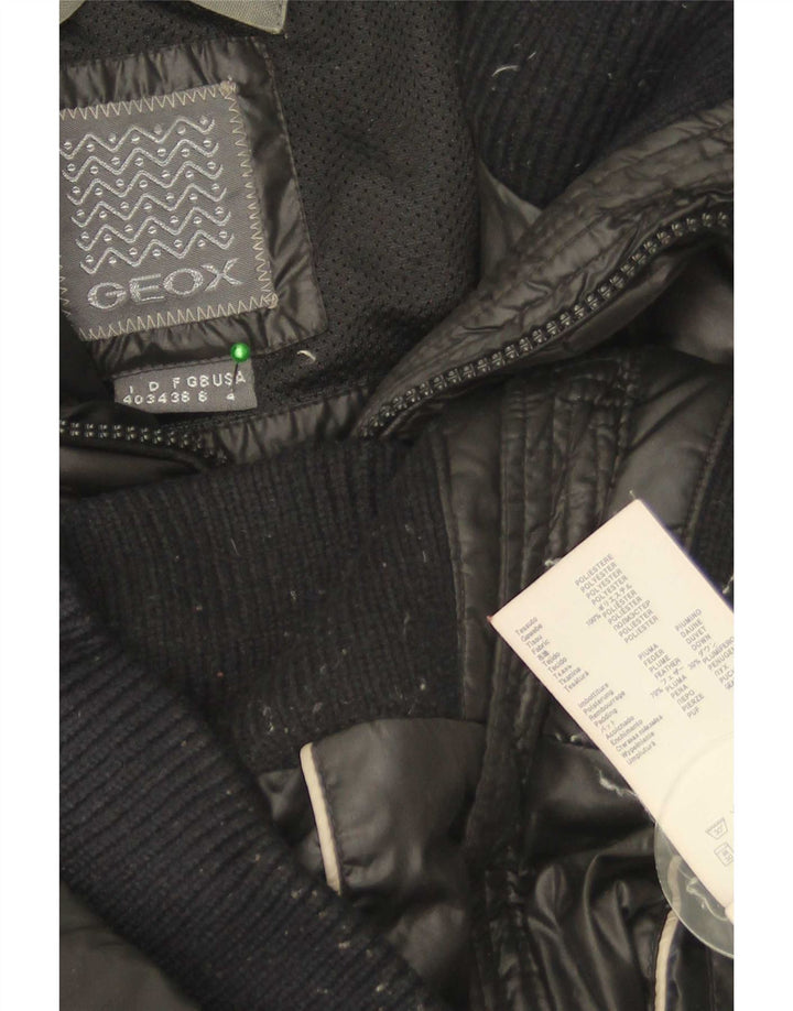 Jaqueta acolchoada feminina Geox UK 8 poliéster preto pequeno