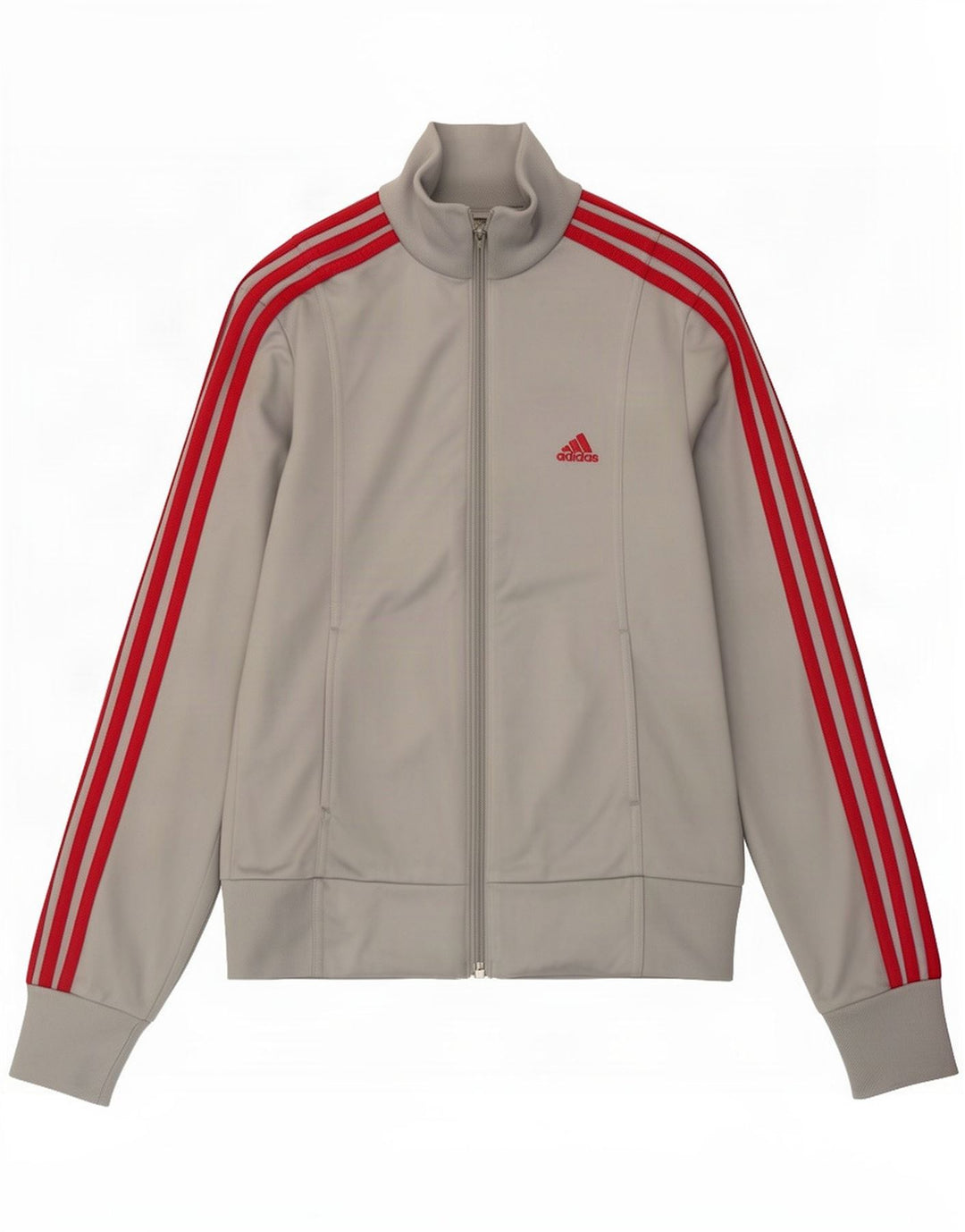 Adidas Womens Tracksuit Top Jacket UK 10 Pequeno Cinza Poliéster