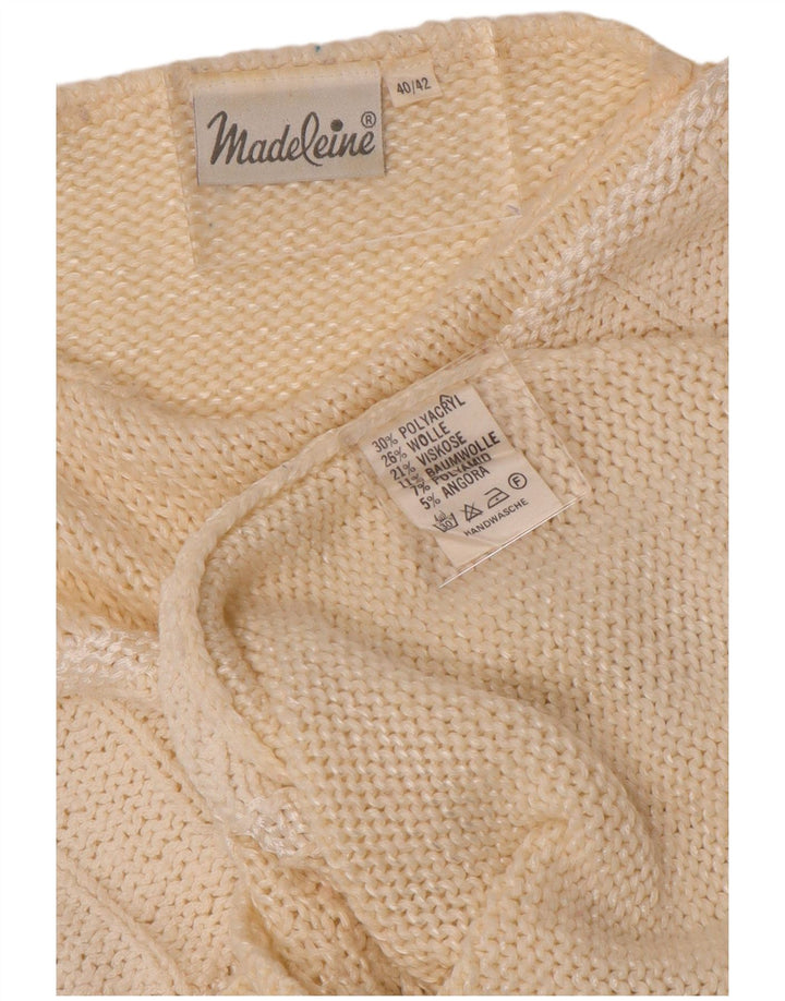 MADELEINE Suéter feminino com gola canoa UE 40/42 médio bege