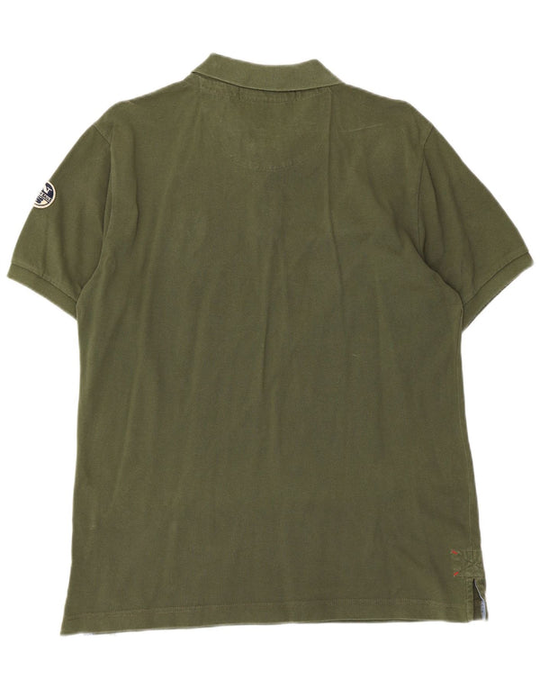 Camisa polo masculina de rugby gráfica North Sails grande algodão colorblock cáqui