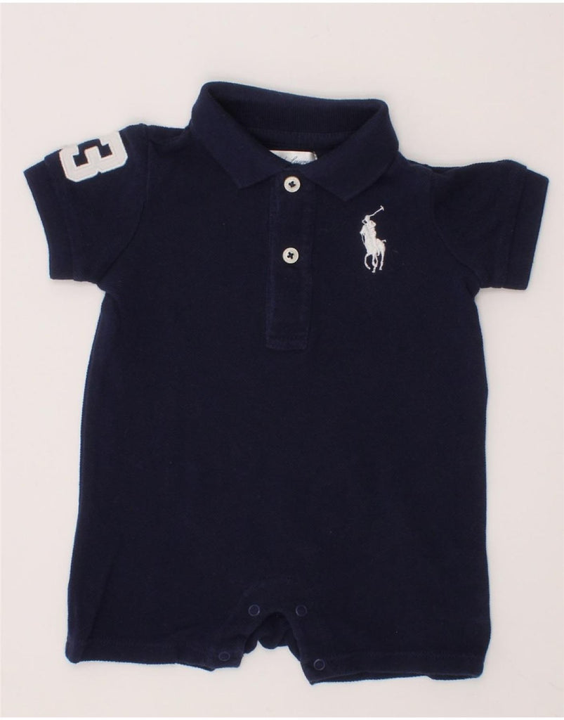 RALPH LAUREN Baby Boys Playsuit 0-3 Months  Navy Blue Cotton Vintage Ralph Lauren and Second-Hand Ralph Lauren from Messina Hembry 