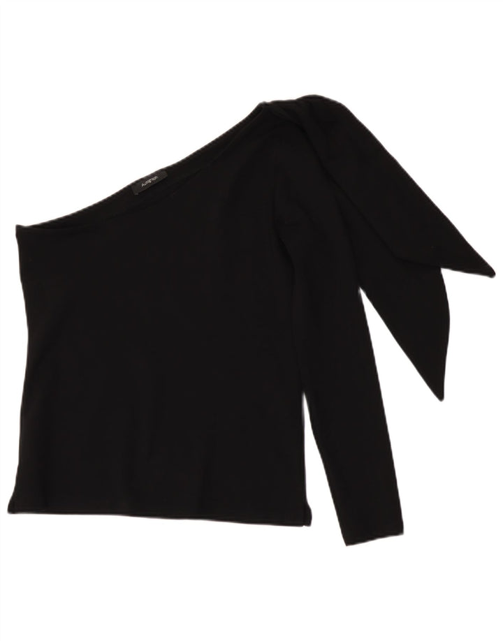 Marks & Spencer Top feminino de um ombro Reino Unido 10 pequeno preto viscose