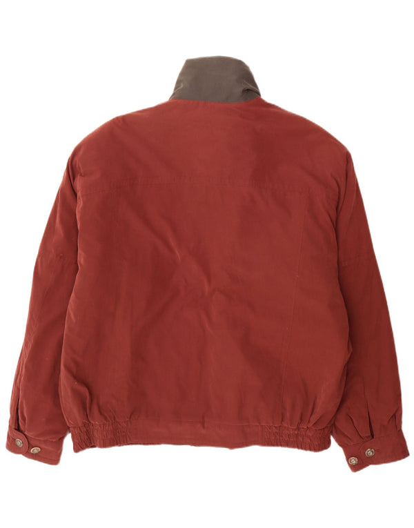 Jaqueta bomber masculina vintage UK 46 3XL Borgonha Colourblock poliéster