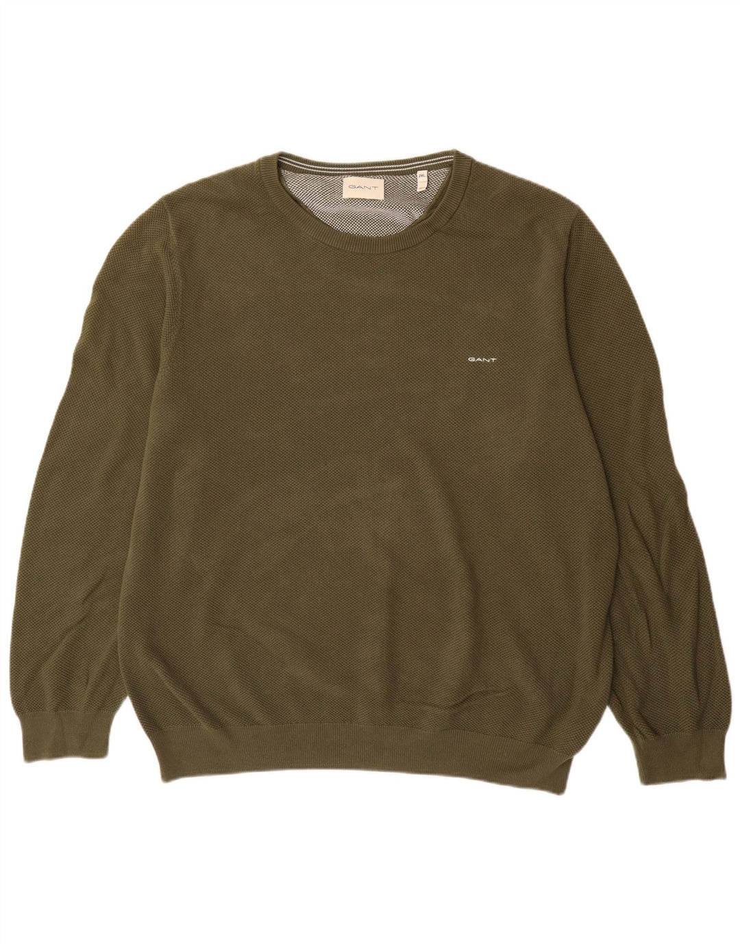 Suéter masculino Gant com gola redonda 2XL algodão cáqui