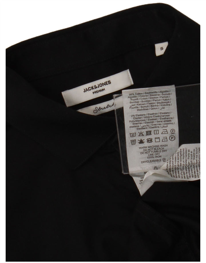 Camisa masculina Jack & Jones pequena de algodão preto