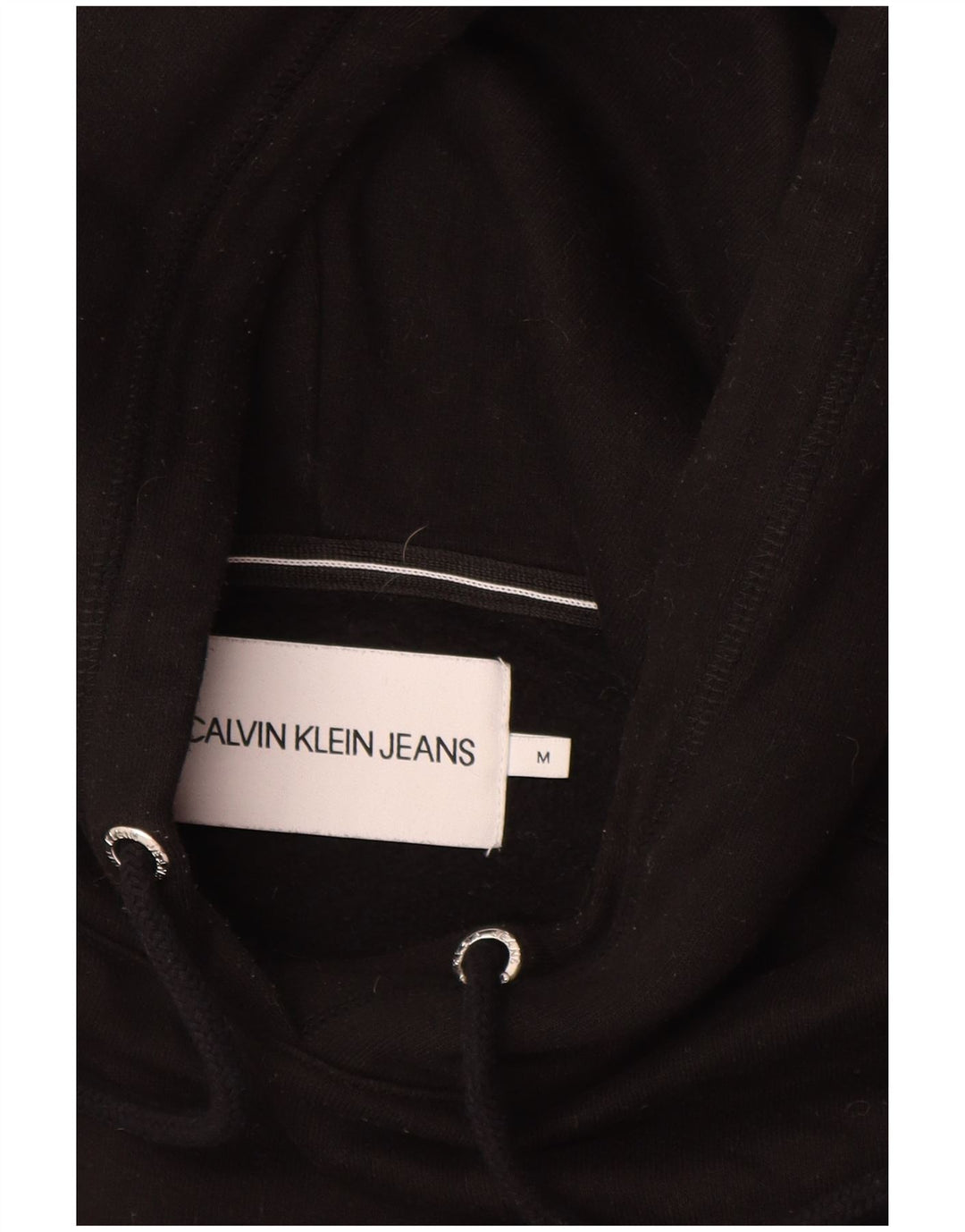 CALVIN KLEIN JEANS moletom com capuz feminino UK 14 algodão preto médio