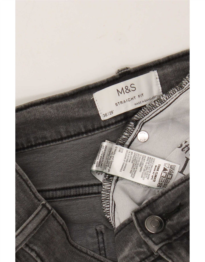 Jeans retos masculinos Marks & Spencer W36 L29 algodão cinza