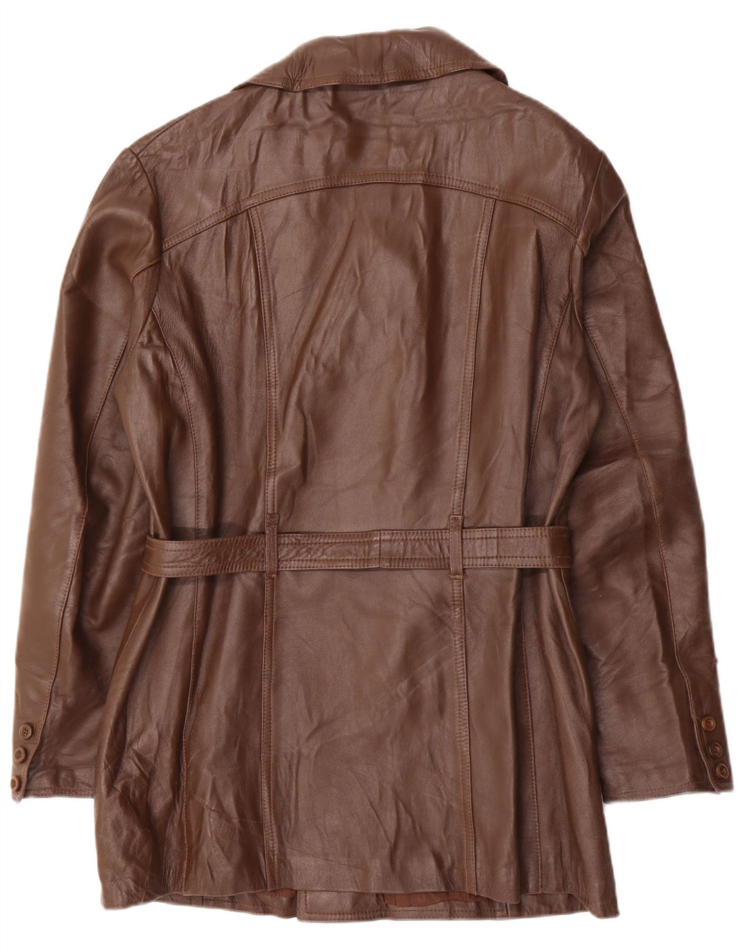 Jaqueta de couro vintage masculina com peito duplo IT 52 XL couro marrom