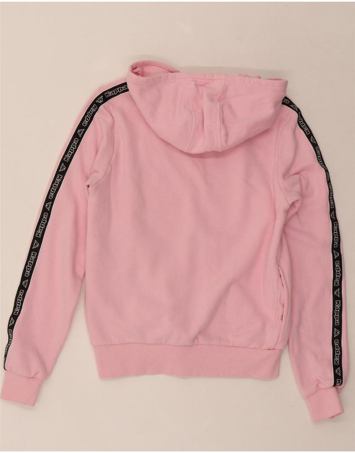 KAPPA Girls Hoodie Jumper 9-10 Years Pink Cotton Vintage Kappa and Second-Hand Kappa from Messina Hembry 