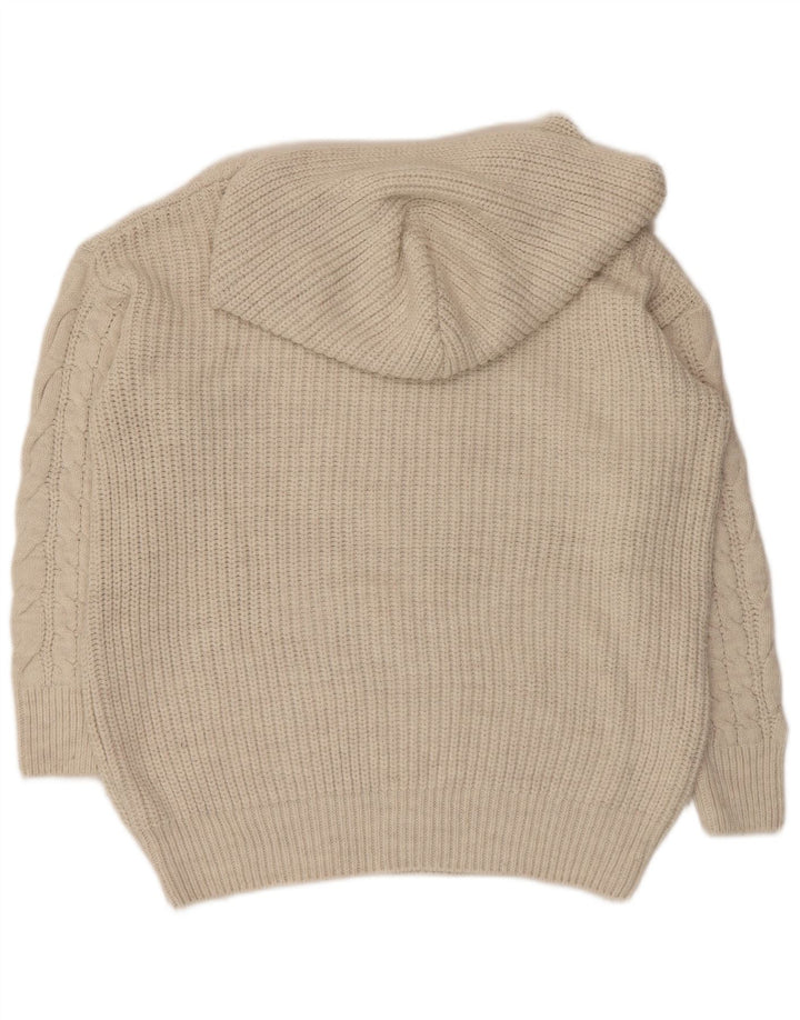 Suéter feminino Marks & Spencer com capuz grande e grande Reino Unido 10 pequeno branco