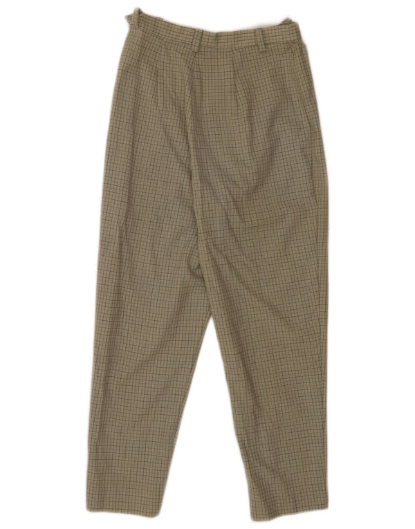 Calça feminina VIAMAGGIO cintura alta cônica cortada W26 L24 cáqui guingão