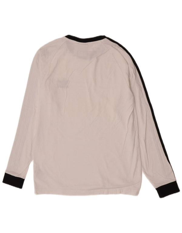 Adidas Mens Regular Top Manga Longa Médio Algodão Branco
