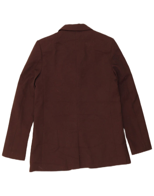 Zara Mens 2 Button Blazer Jacket UK 34 XS Brown Polyester