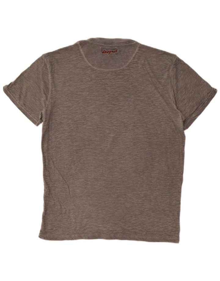 Camiseta gráfica masculina DESIGUAL Top grande cinza manchado