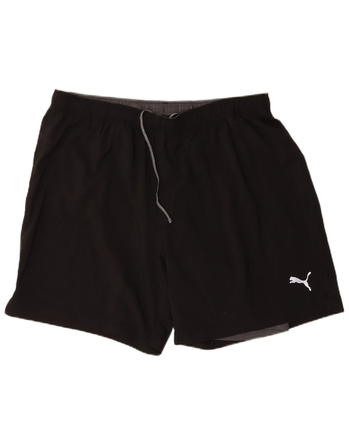 Shorts esportivos gráficos masculinos Puma 2XL poliéster preto