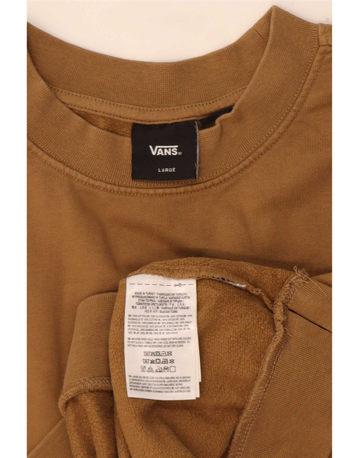 Vans feminino gráfico oversized moletom jumper UK 16 grande algodão marrom