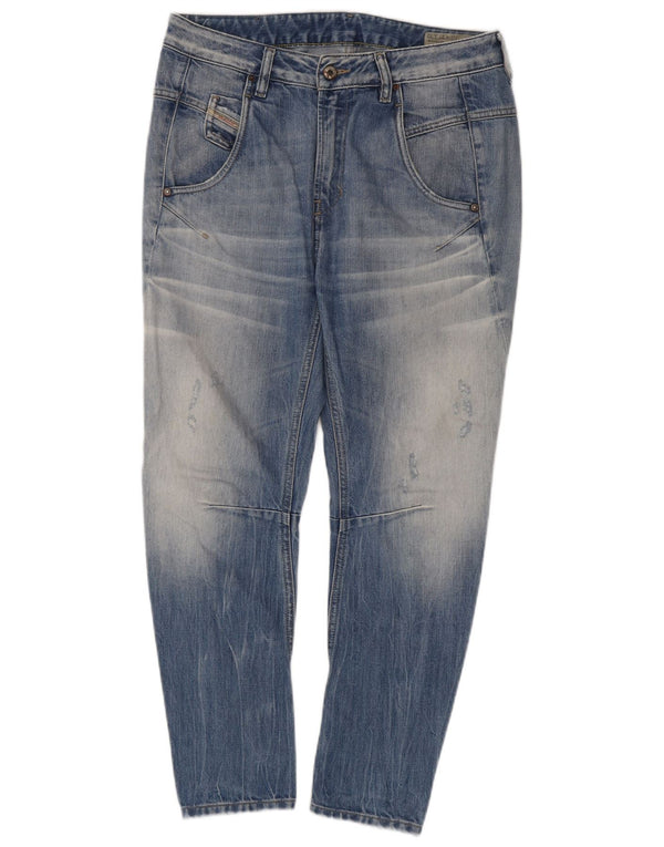 Diesel feminino Fayza cintura baixa, ajuste relaxado, jeans reto W27 L26 azul