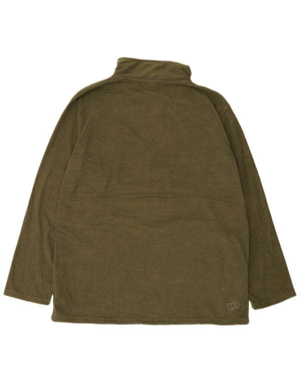 Animal Mens Graphic Zip Neck Fleece Jumper XL Khaki Poliéster