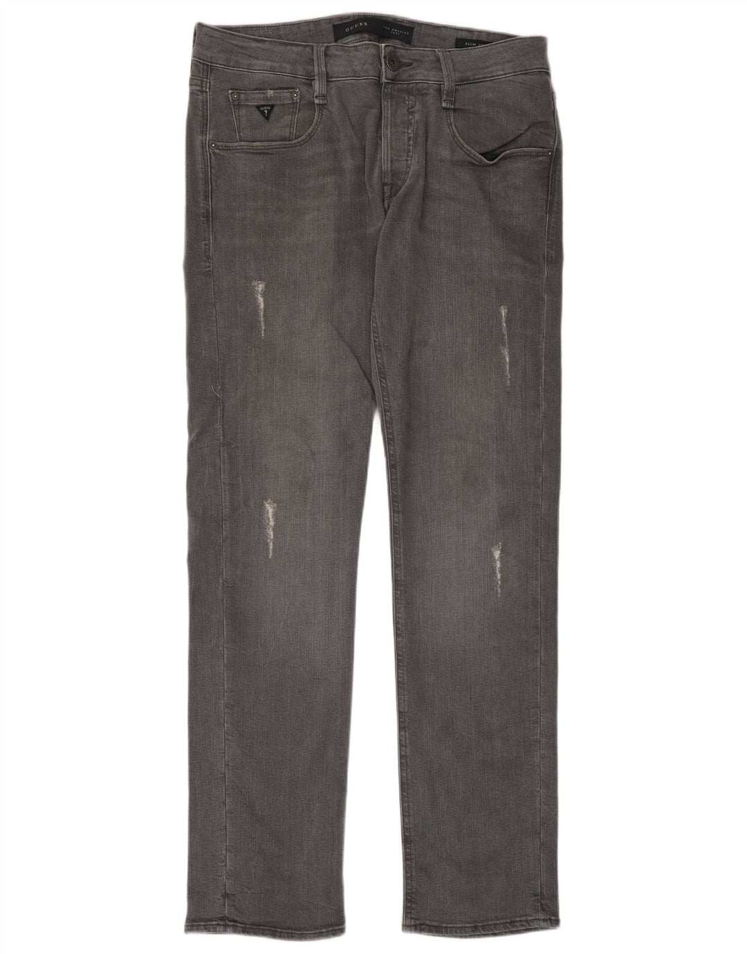 Guess Calça jeans masculina desgastada W31 L33 cinza algodão