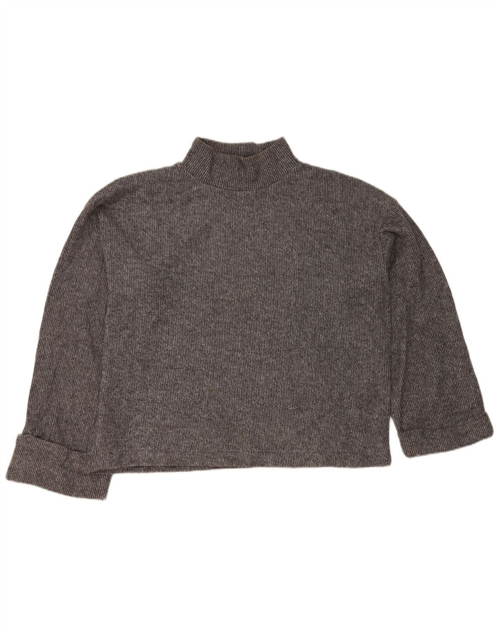Suéter feminino Zara com gola tartaruga e gola alta Reino Unido 14 cinza médio manchado